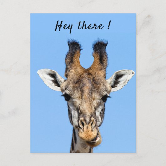 Hey daar grappige foto van de Giraffe met tekst Briefkaart (Voorkant)