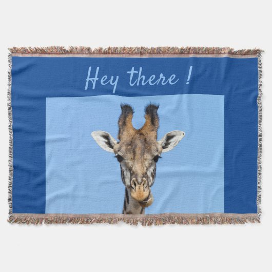 Hey daar grappige foto van de Giraffe met tekst Deken (Voorkant)