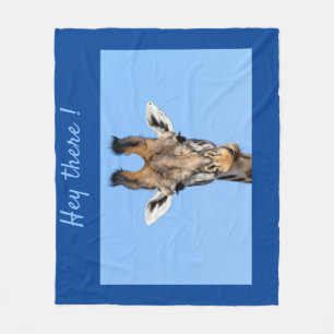 Hey daar grappige foto van de Giraffe met tekst Fleece Deken