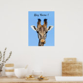 Hey daar grappige foto van de Giraffe met tekst Poster (Keuken)