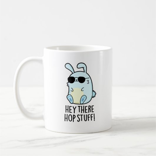Hey daar Hop Stuff Funny Hot Rabbit Pun Koffiemok (Links)