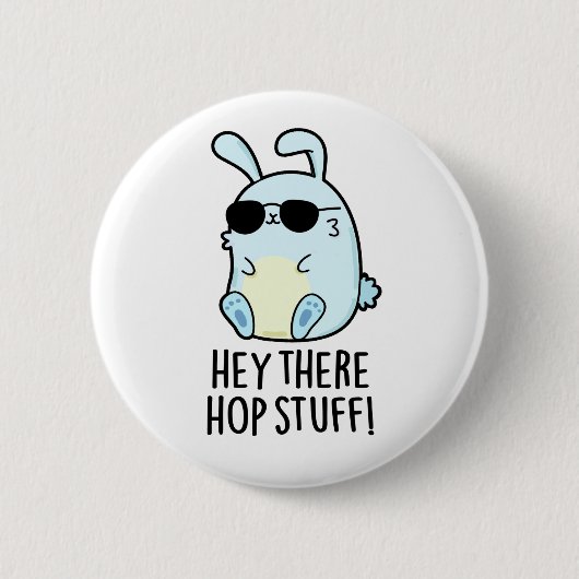 Hey daar Hop Stuff Funny Hot Rabbit Pun Ronde Button 5,7 Cm (Voorkant)