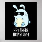 Hey Daar Hop Stuff Grappig Heet Konijn Pun Donker Poster (Voorkant)