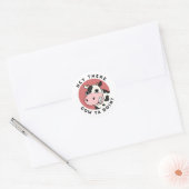 Hey daar Koe Ya Doin Funny Animal Pun Ronde Sticker (Envelop)
