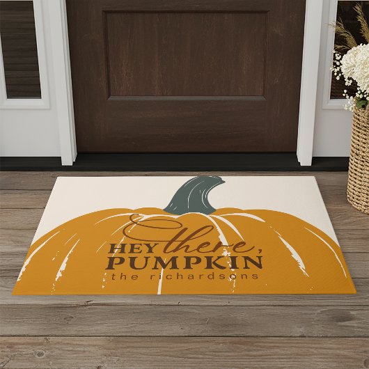Hey daar pompoen gepersonaliseerde Herfst Deurmat