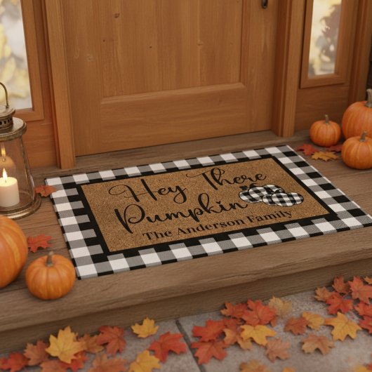 Hey Daar Pumpkin Custom Family Autumn Deurmat