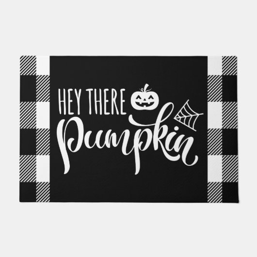 Hey daar Pumpkin Halloween Buffalo Play Deurmat (Voorkant)