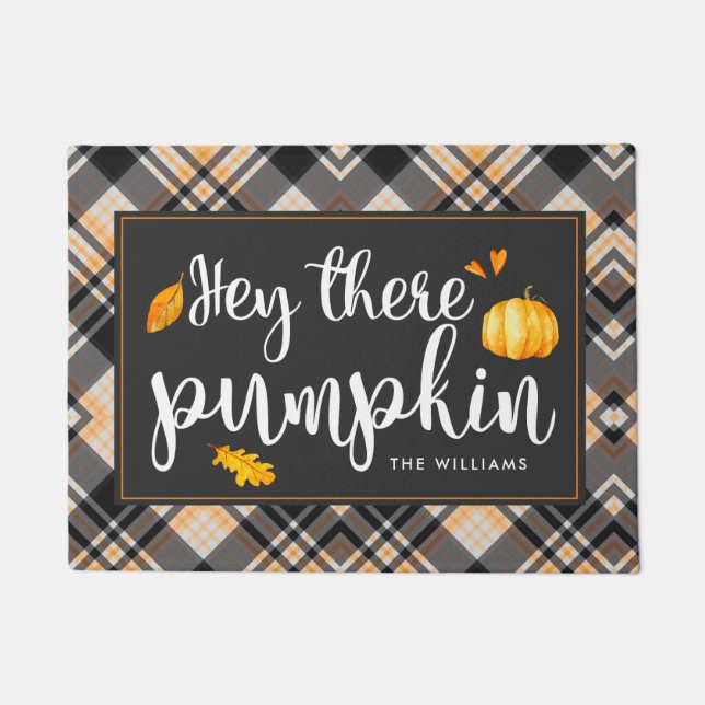 Hey Daar Pumpkin | Persoonlijke Herfst Doormat Deurmat (Voorkant)