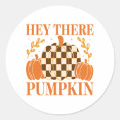 Hey Daar Pumpkin Ronde Sticker (Voorkant)