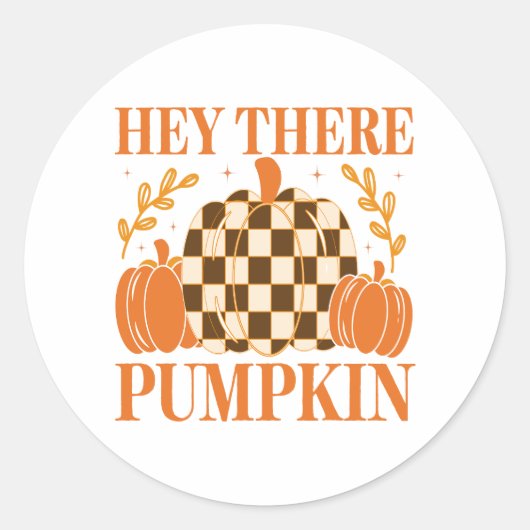 Hey Daar Pumpkin Ronde Sticker (Voorkant)