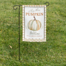 Hey daar Pumpkin White Gingham Plaid Naam