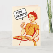 HEY DADDY RETRO FUNNY WENSKAARTEN BLANK KAART (Voorkant)