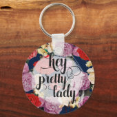 Hey  Dame Dramatische  Waterverf Rozen Sleutelhanger (Voorkant)