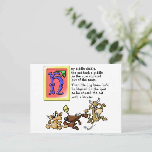 Hey Diddle Diddle Briefkaart (Staand voorkant)