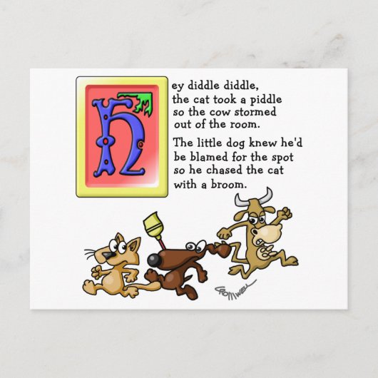 Hey Diddle Diddle Briefkaart (Voorkant)