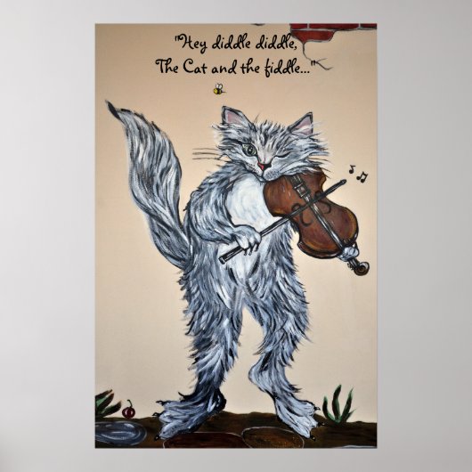 "Hey, Diddle Diddle, de Kat en de Fiddle" Poster (Voorkant)
