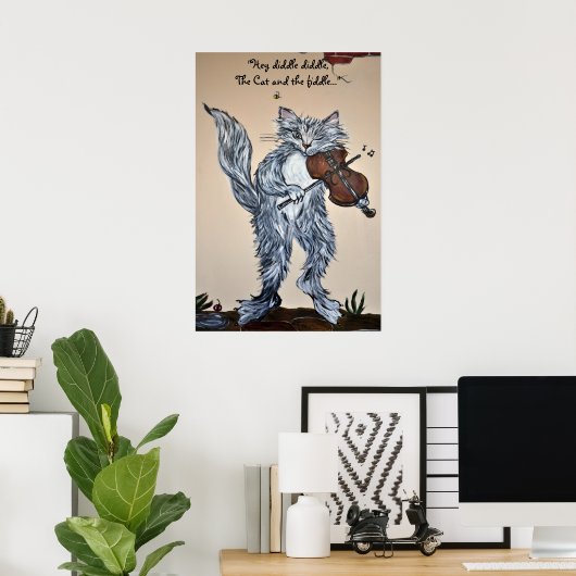 "Hey, Diddle Diddle, de Kat en de Fiddle" Poster (Thuiskantoor)
