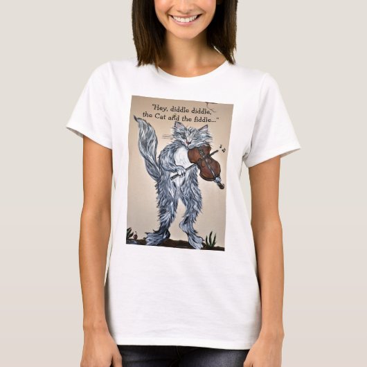 "Hey, Diddle Diddle, de Kat en de Fiddle" T-shirt (Voorkant)