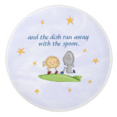 Hey Diddle Diddle - Dish Ran weg met de mond Keramische Knop (Voorkant)