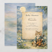 Hey Diddle Diddle Kat & Viool Baby Shower Kaart (Voorkant / Achterkant)