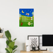 Hey Diddle Diddle kinderrijmpjesklaslokaalposter Poster (Thuiskantoor)