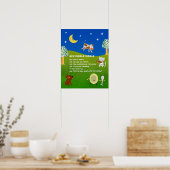 Hey Diddle Diddle kinderrijmpjesklaslokaalposter Poster (Keuken)