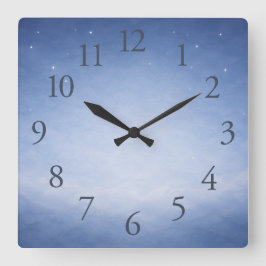 Hey Diddle Diddle Night Sky Nursery Wall Clock Vierkante Klok