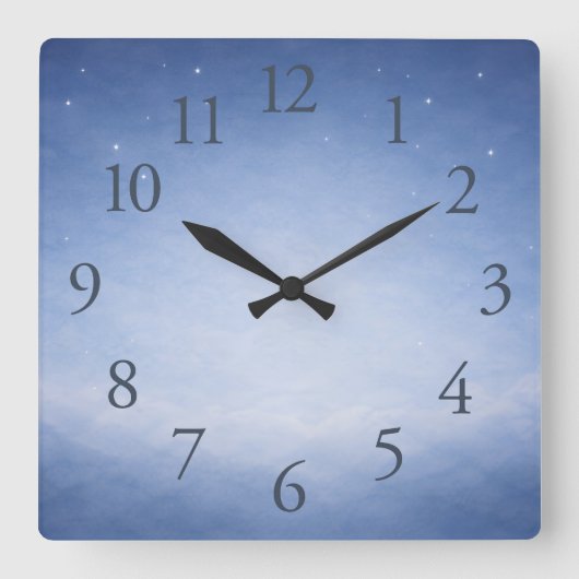 Hey Diddle Diddle Night Sky Nursery Wall Clock Vierkante Klok (Voorkant)