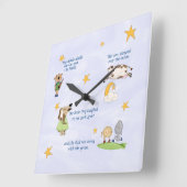 Hey Diddle Diddle - Nursery Rhyme Vierkante Klok (Hoek)