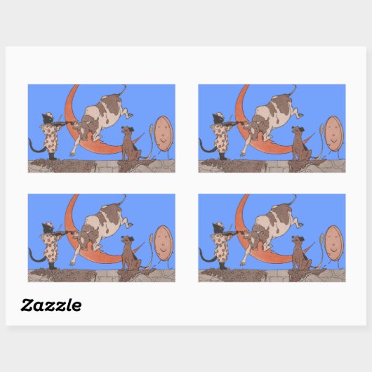 Hey Diddle Diddle Rechthoekige Sticker (Vel)