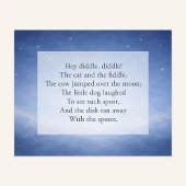 Hey Diddle Diddle Rijmpje Nachtelijke Hemel Print