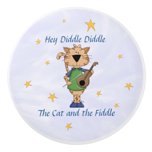 Hey Diddle Diddle - The Cat and the Fiddle Cera Keramische Knop (Voorkant)