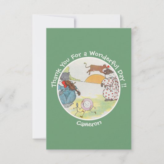 Hey Diddle Diddle Verjaardagsfeest Collectie Bedankkaart (Voorkant)