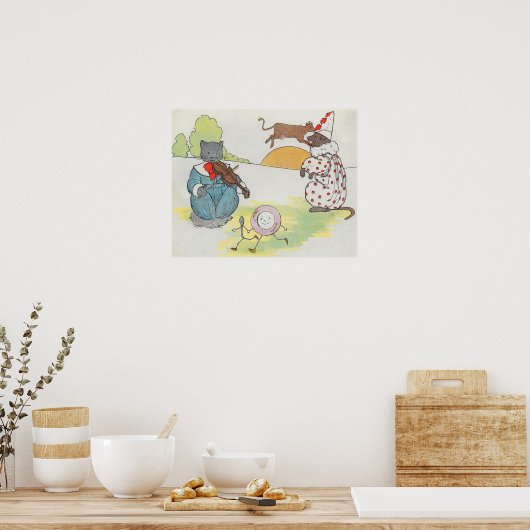 Hey Diddle The Cat en het vioolrijm Poster (Keuken)