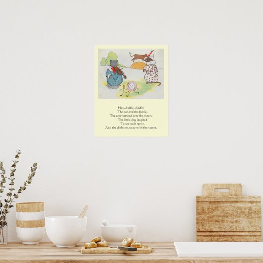 Hey Diddle The Cat en het vioolrijm Poster (Keuken)
