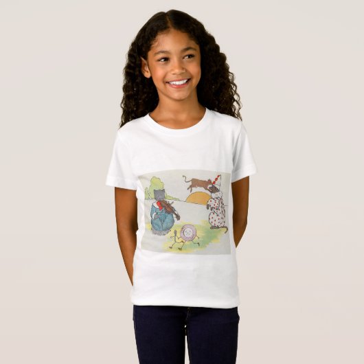 Hey Diddle The Cat en het vioolrijm T-shirt (Voorkant volledig)