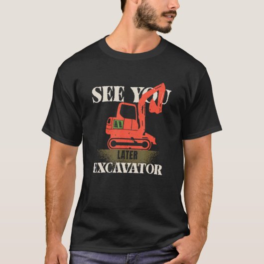 Hey Dirt Zie je later Excavator Boy 4 T-shirt (Voorkant)