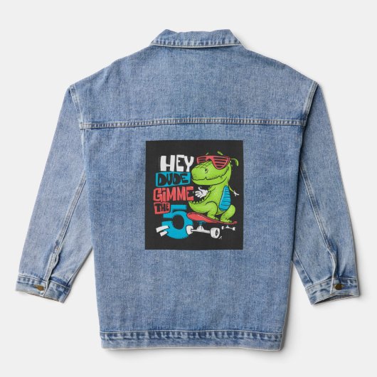 Hey Dude Gimme 5" Skater Dino Kinderen Denim Jacket (Achterkant)