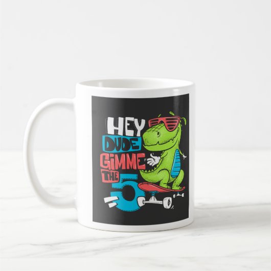 Hey Dude Gimme 5" Skater Dino Kinderen Koffiemok (Links)