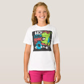 Hey Dude Gimme 5" Skater Dino Kinderen T-shirt (Voorkant volledig)