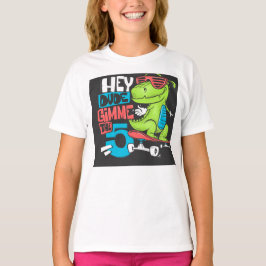 Hey Dude Gimme 5" Skater Dino Kinderen T-shirt