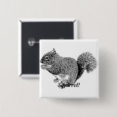 Hey eekhoorn vierkante button 5,1 cm (Voorkant /achterkant)