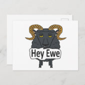 Hey Ewe Funny Sheep Pun Briefkaart (Voorkant / Achterkant)