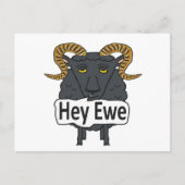 Hey Ewe Funny Sheep Pun Briefkaart (Voorkant)