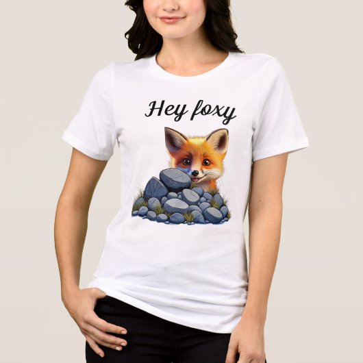 Hey foxy Tri-Blend shirt (Voorkant)