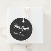 Hey Girl Gift Label, Baby shower Label, Chalkboard Bedankjes Labels (In situ)