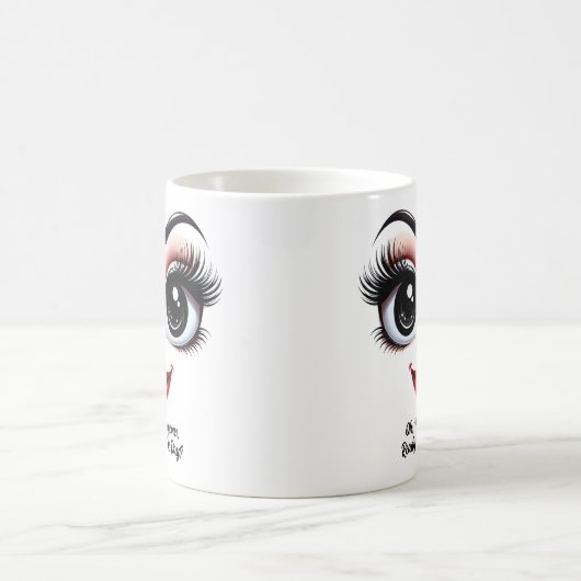 Hey Gorgeous, Fabulous Eyes Funny Face Koffiemok (Center)