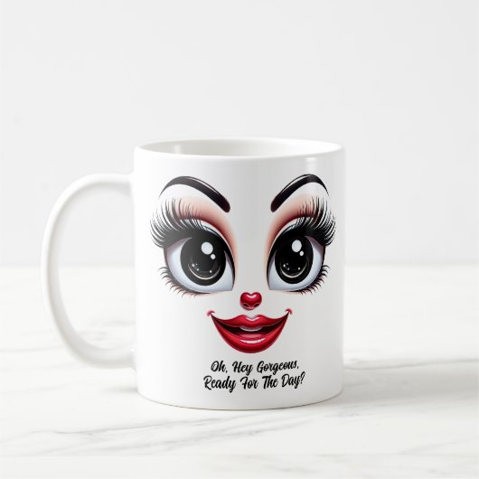 Hey Gorgeous,  Fabulous Eyes Funny Face Koffiemok (Links)