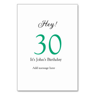 Hey het is 30ste verjaardag groen zwart vet letter kaart