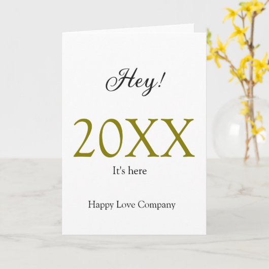 Hey het is nieuw jaar toevoegen jaar goud zwart ee kaart (Gele Bloem)